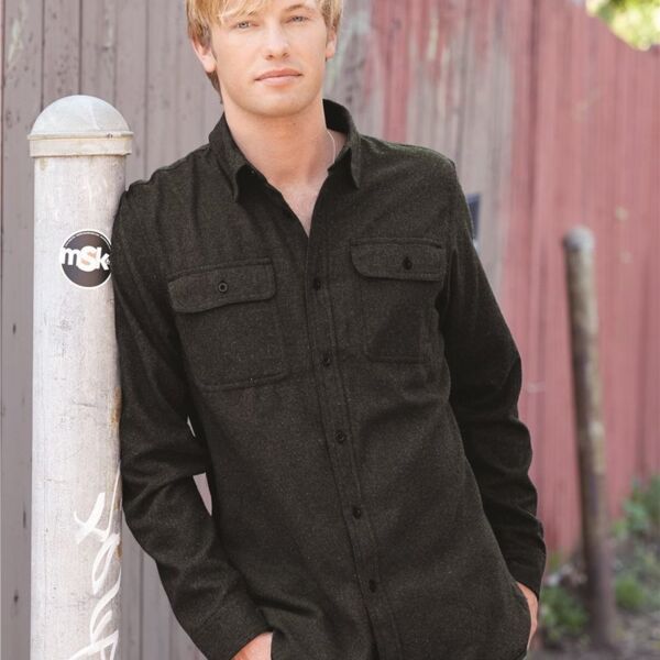 Solid Long Sleeve Flannel Shirt Thumbnail