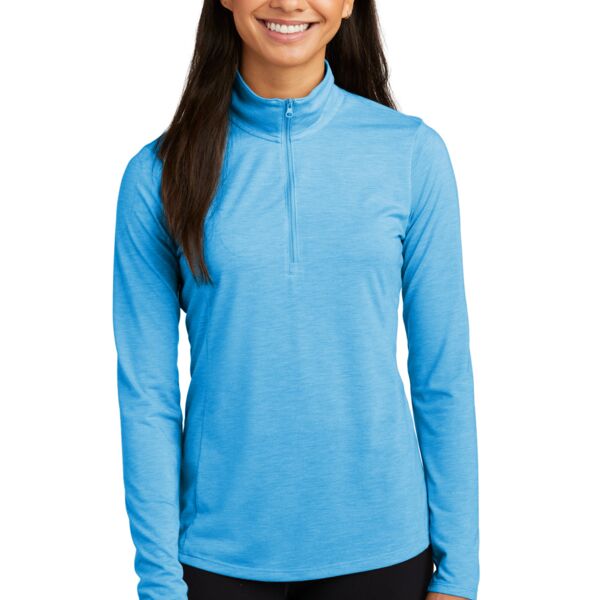 Ladies PosiCharge ® Tri Blend Wicking 1/4 Zip Pullover Thumbnail